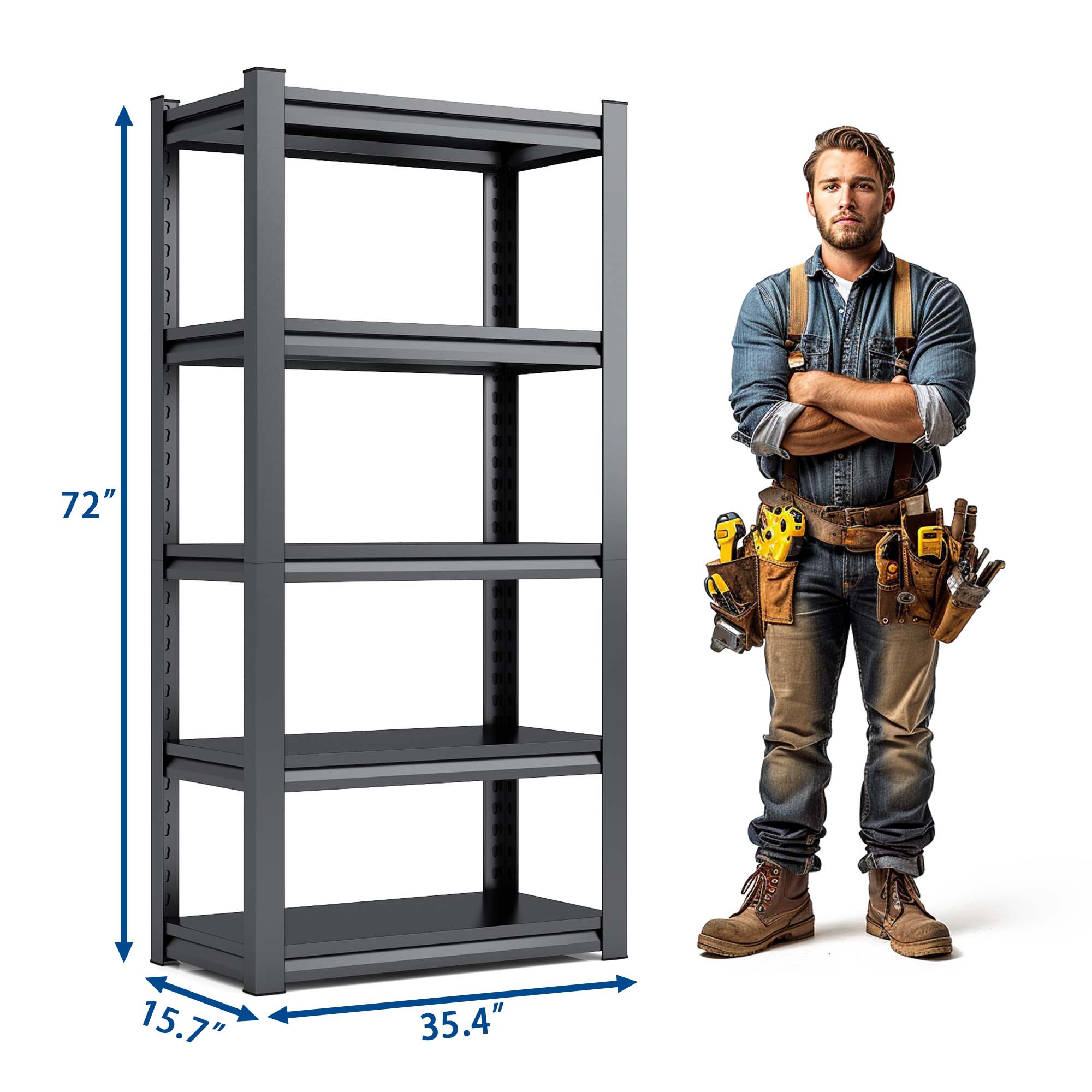 72" H x 15.7" W x 35.4" D