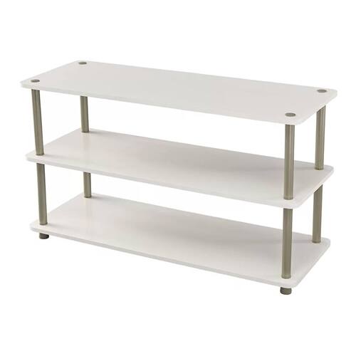 Front. SlickBlue - 3-Shelf Shoe Organizer Holds Up to 12 Pairs for Neat Storage - White.