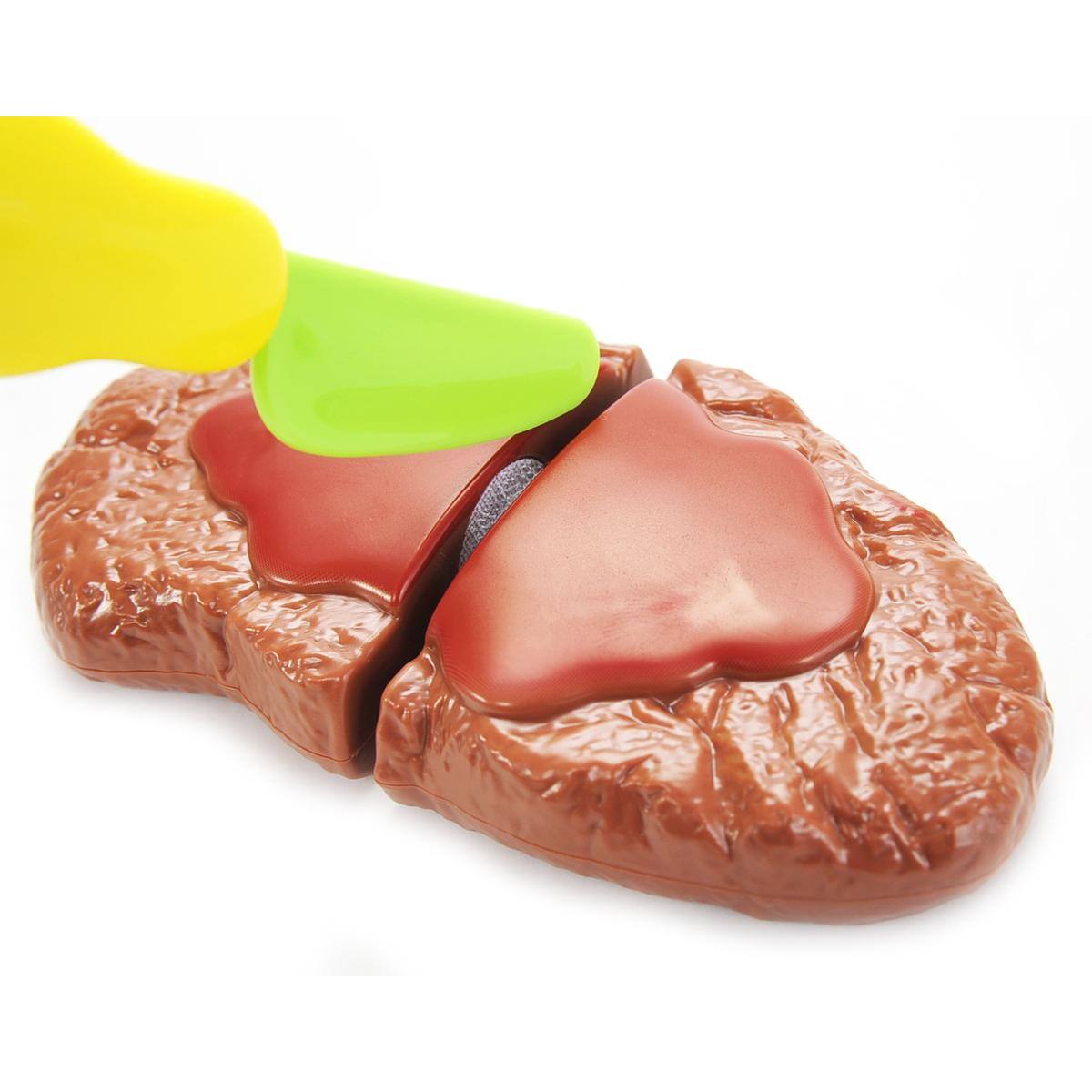 Left. JuzToys - Play Food Sets for Kids Kitchen, Fun Steak and Egg Play Food Cutting Toy Set, Kitchen Toys Pretend Play for Toddlers 3-5 - Multi.