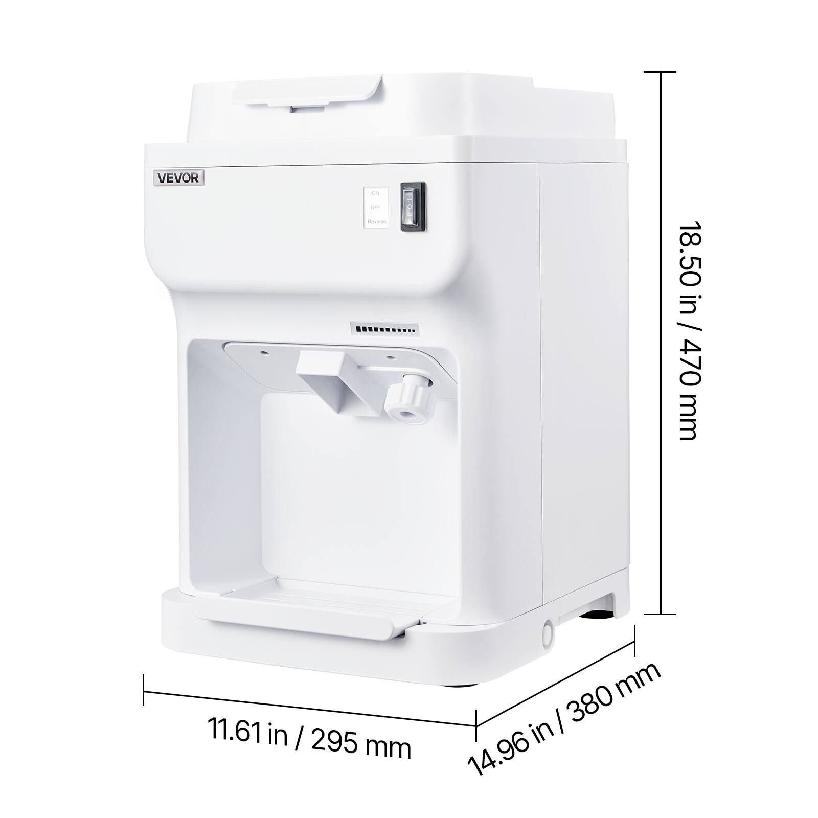 VEVOR

NO OFF Resuction

18.50 in / 470 mm

11.61 in / 295 mm

14.96 in / 380 mm