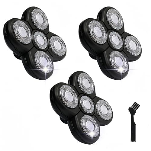 DORLUKFU - 3 pcs Blades Refills Compatible with Freebird Head Shaver, 5 Blades Shaver Replacement Heads for Bald Men Freedom
