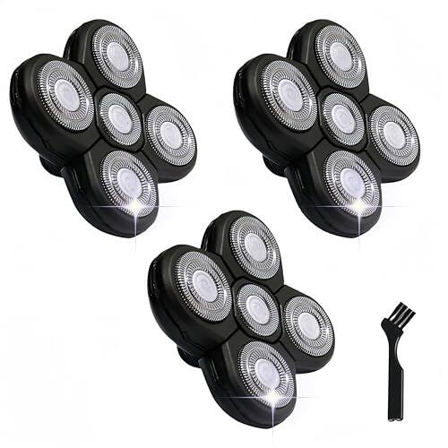 Front. Vulpecula Spade - 3 pcs Blades Refills Compatible with Freebird Head Shaver, 5 Blades Shaver Replacement Heads for Bald Men Freedom.