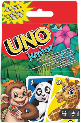 **UNO junior**
**3 LEVELS OF PLAY!**
**3 MODES DE JEU!**
**TROIS DE-JEU!**
**DREI SCHWIERIGKEITSSTUFEN!**
**TRE LIVELLI DI GIOCO!**
**3 SPEELNIVEAUS!**
Different Skill Levels for Your Growing Child.
Diversi livelli di competenza per il vostro bambino in crescita.
Verschiedene niveaus voor uw opgroeiende kind.
Diverse niveaux de compétence pour votre enfant en pleine croissance.
Diverse niveaux de compétence pour votre enfant en pleine croissance.
Diverse niveaux de compétence pour votre enfant en pleine croissance.
Diverse niveaux de compétence pour votre enfant en pleine croissance.
Diverse niveaux de compétence pour votre enfant en pleine croissance.
Diverse niveaux de compétence pour votre enfant en pleine croissance.
Diverse niveaux de compétence pour votre enfant en pleine croissance.
Diverse niveaux de compétence pour votre enfant en ple