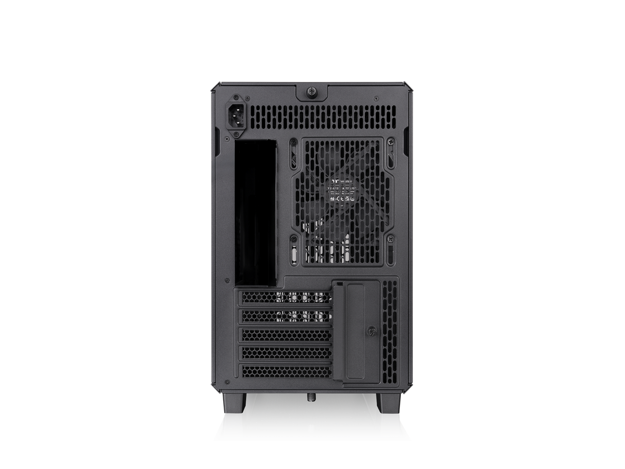 Alt View 4. Thermaltake - Thermaltake TR200 WS mATX/mITX 6" LCD Wood Trim 360mm AIO 365mm GPU Black - Black.