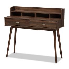 Baxton Studio - Disa Mid-Century Modern Finished 2-Drawer Desk - Brown