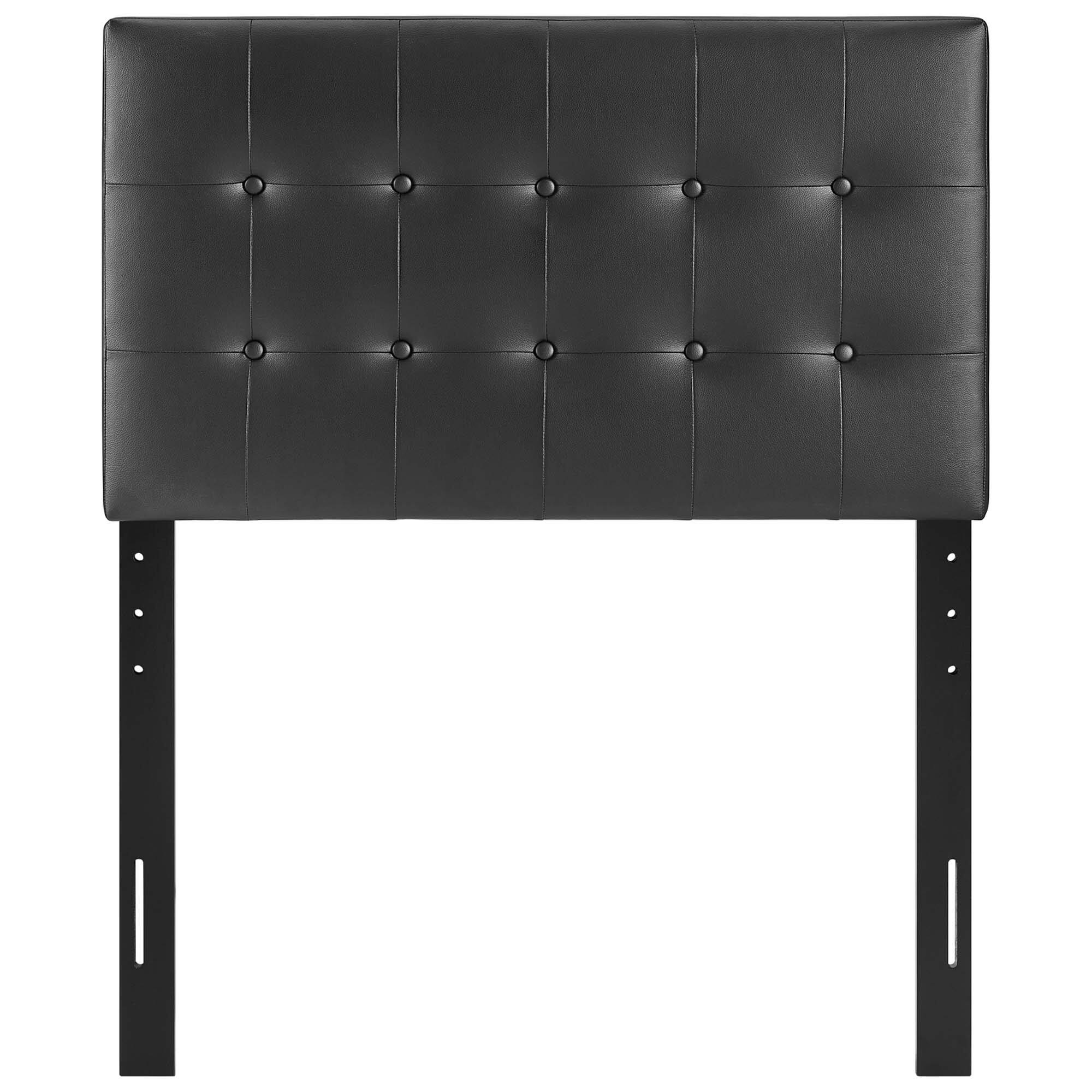 Alt View 1. Modway - Emily Upholstered Vinyl Twin Headboard by Modway - Black.
