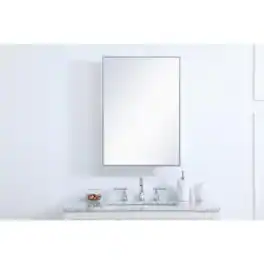 Elegant Decor - Metal mirror medicine cabinet 20 inch x 28 inch in - Silver