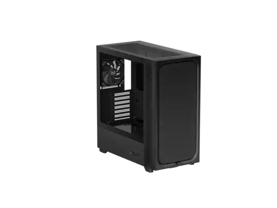 Front. TRYX - TRYX FLOVA Black ATX Case - Fabric, Tempered Glass, 360mm Radiator, USB-C 3.2 Gen 2x2 - Black.