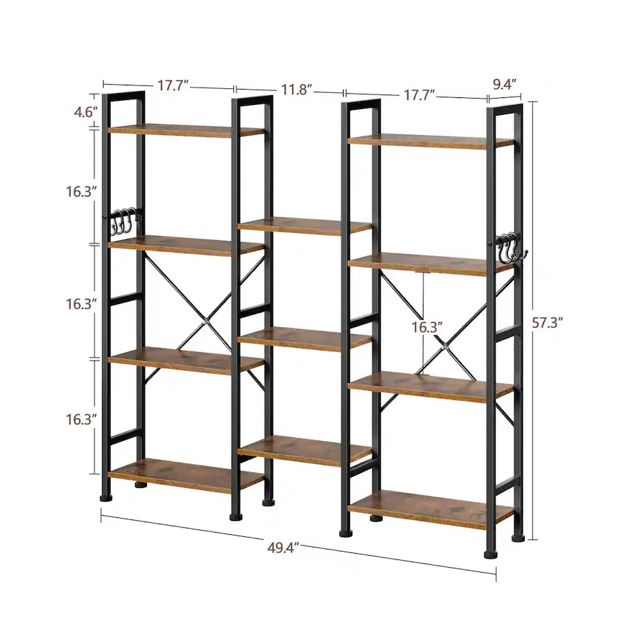 Furnulem Industrial Storage Organizer Bookcase with Open Display ...