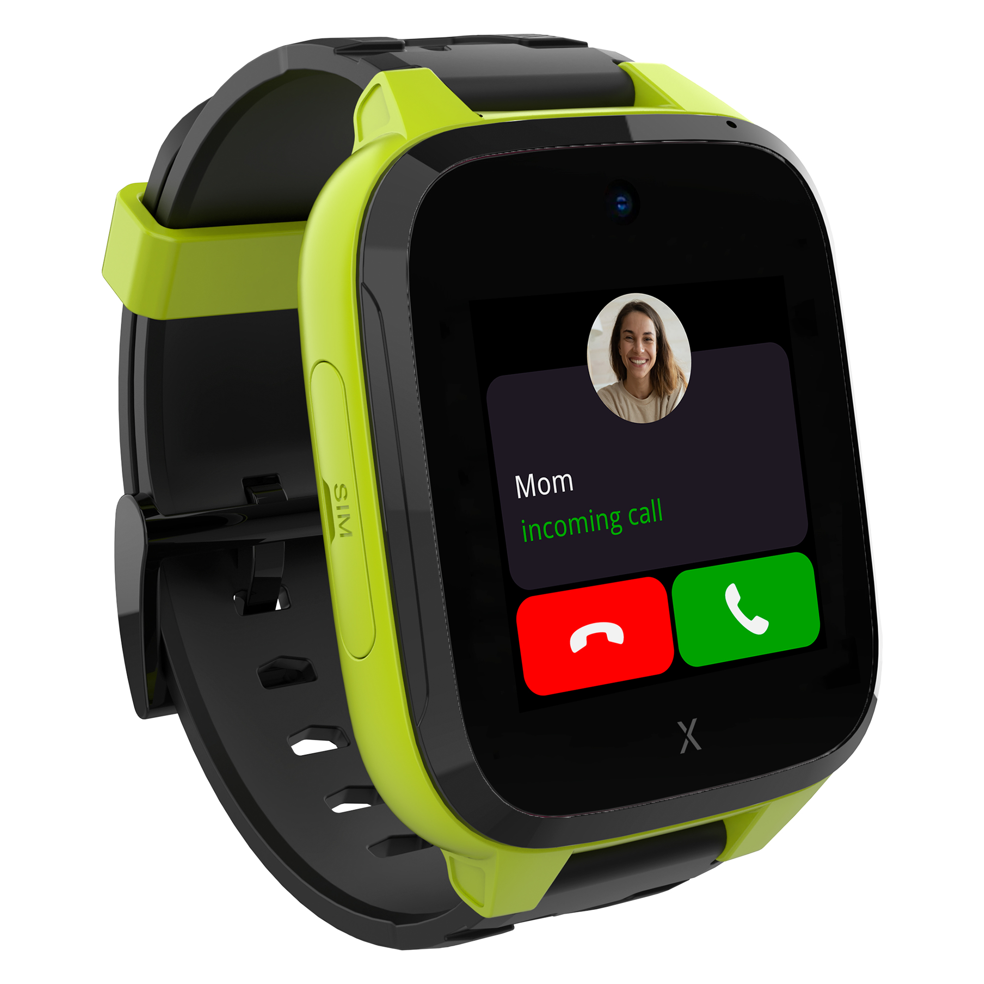 Angle View: Xplora - Kids' XGO3 (GPS + Cellular) Smartwatch 42mm Calls, Messages, SOS, GPS Tracker, Camera, Step Counter, SIM Card included - Green