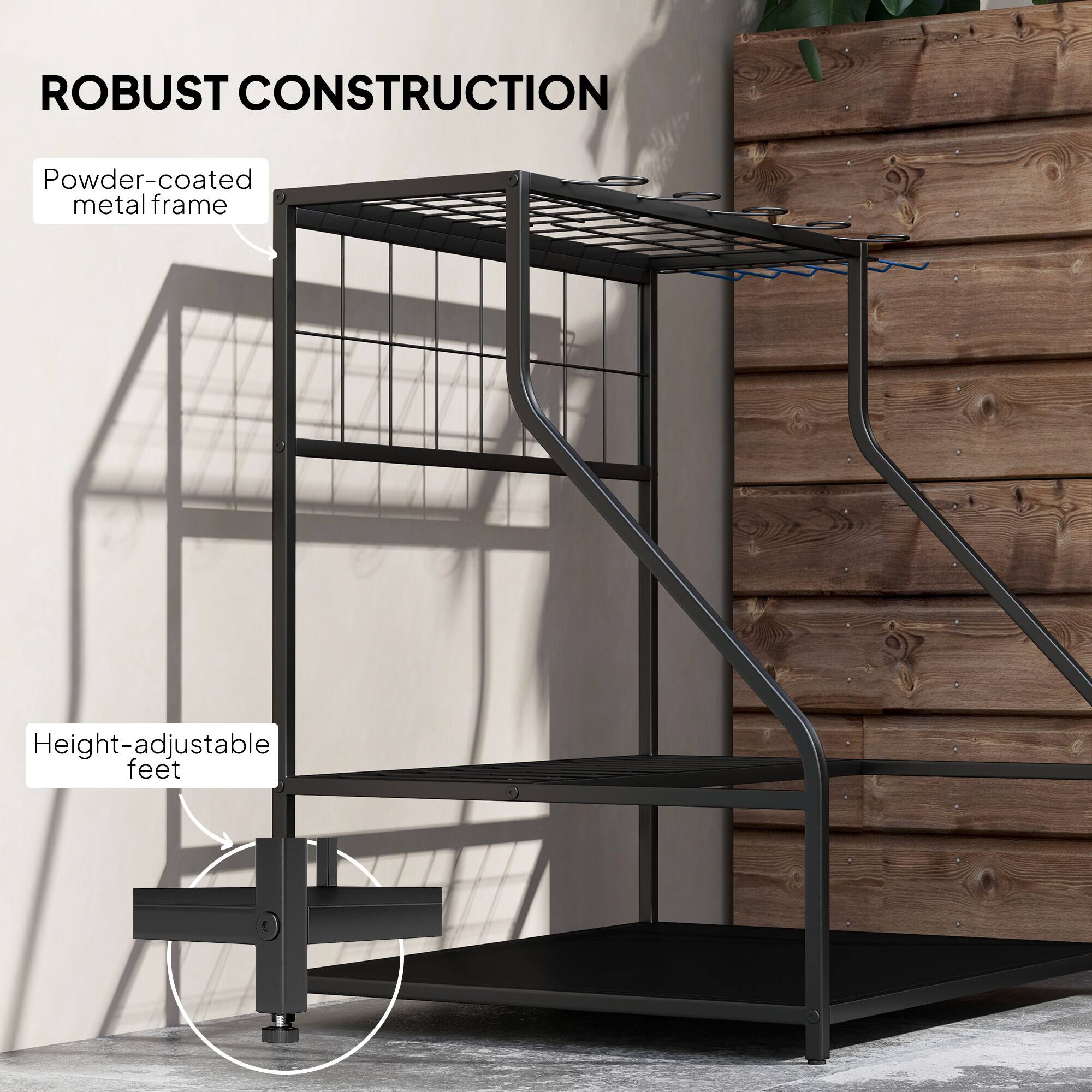 ROBUST CONSTRUCTION

- Powder-coated metal frame
- Height-adjustable feet