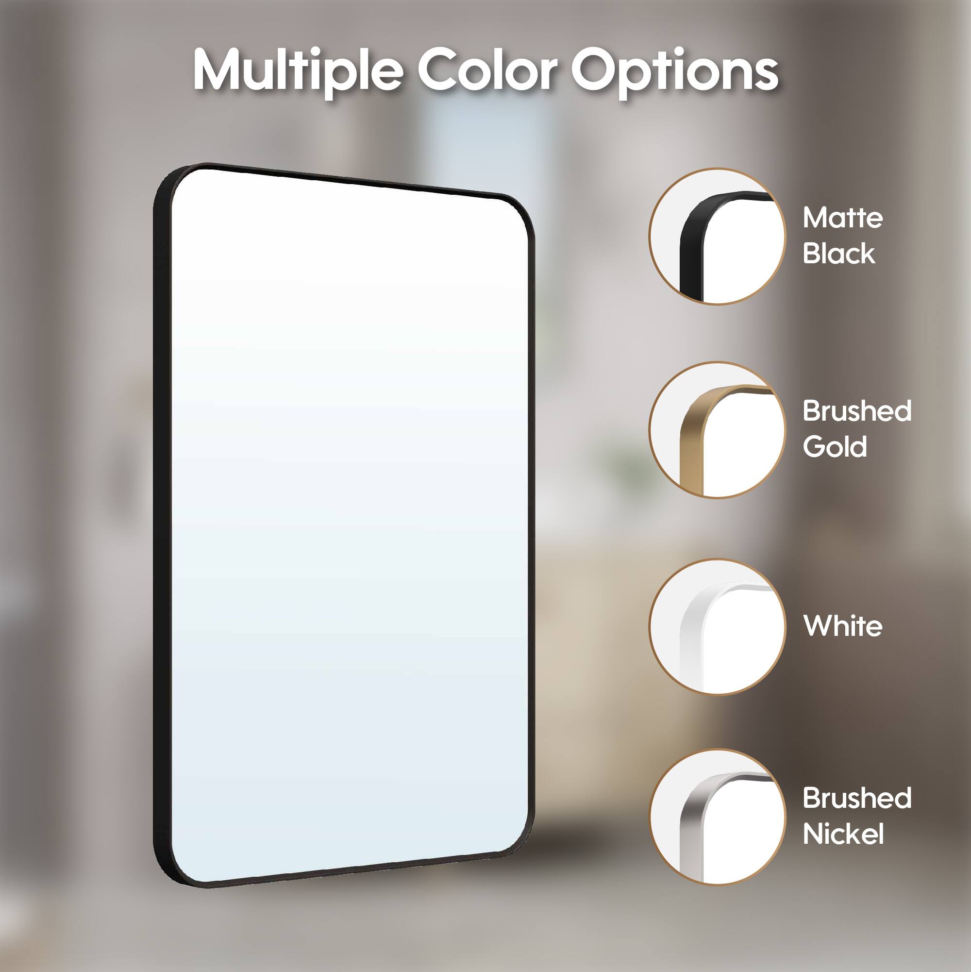 Multiple Color Options: Matte Black, Brushed Gold, White, Brushed Nickel