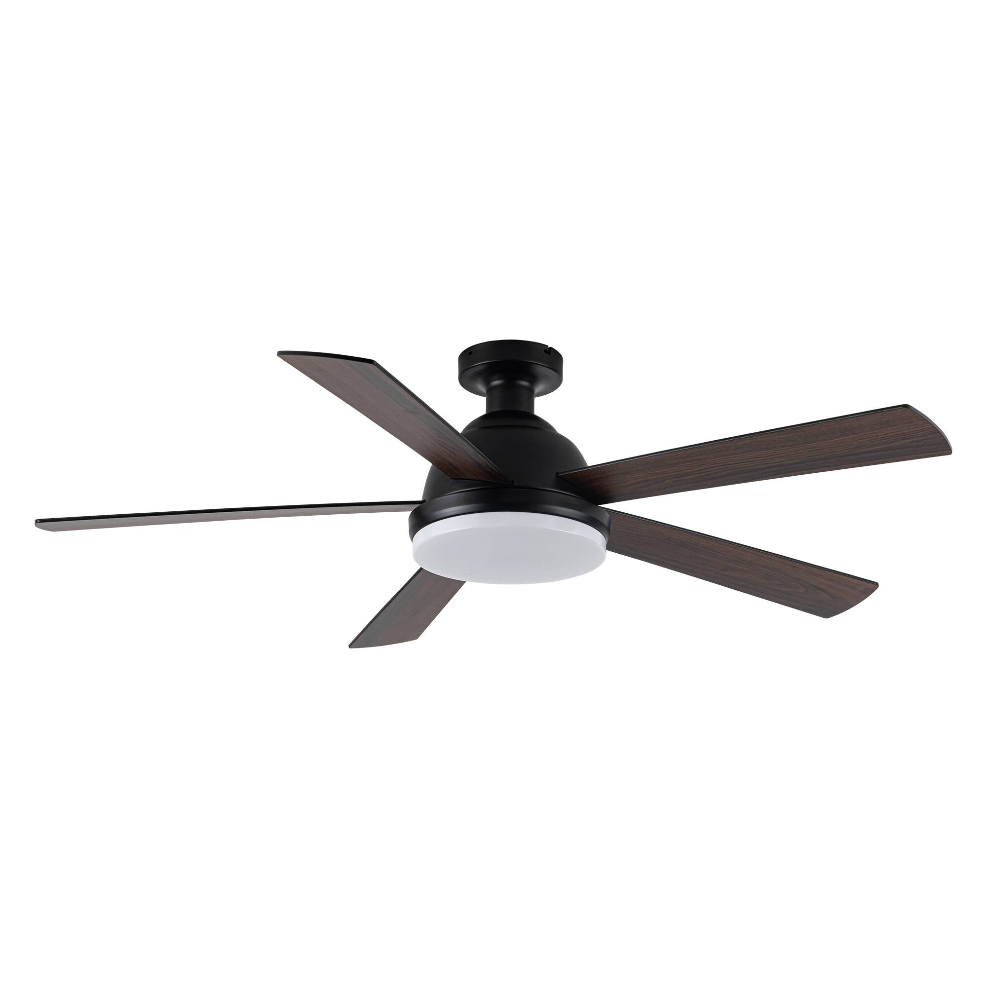 Alt View 8. Vaczon - 52‘’ Industrial Reversible Flush Mount Smart Ceiling Fan with Light and APP - Black.