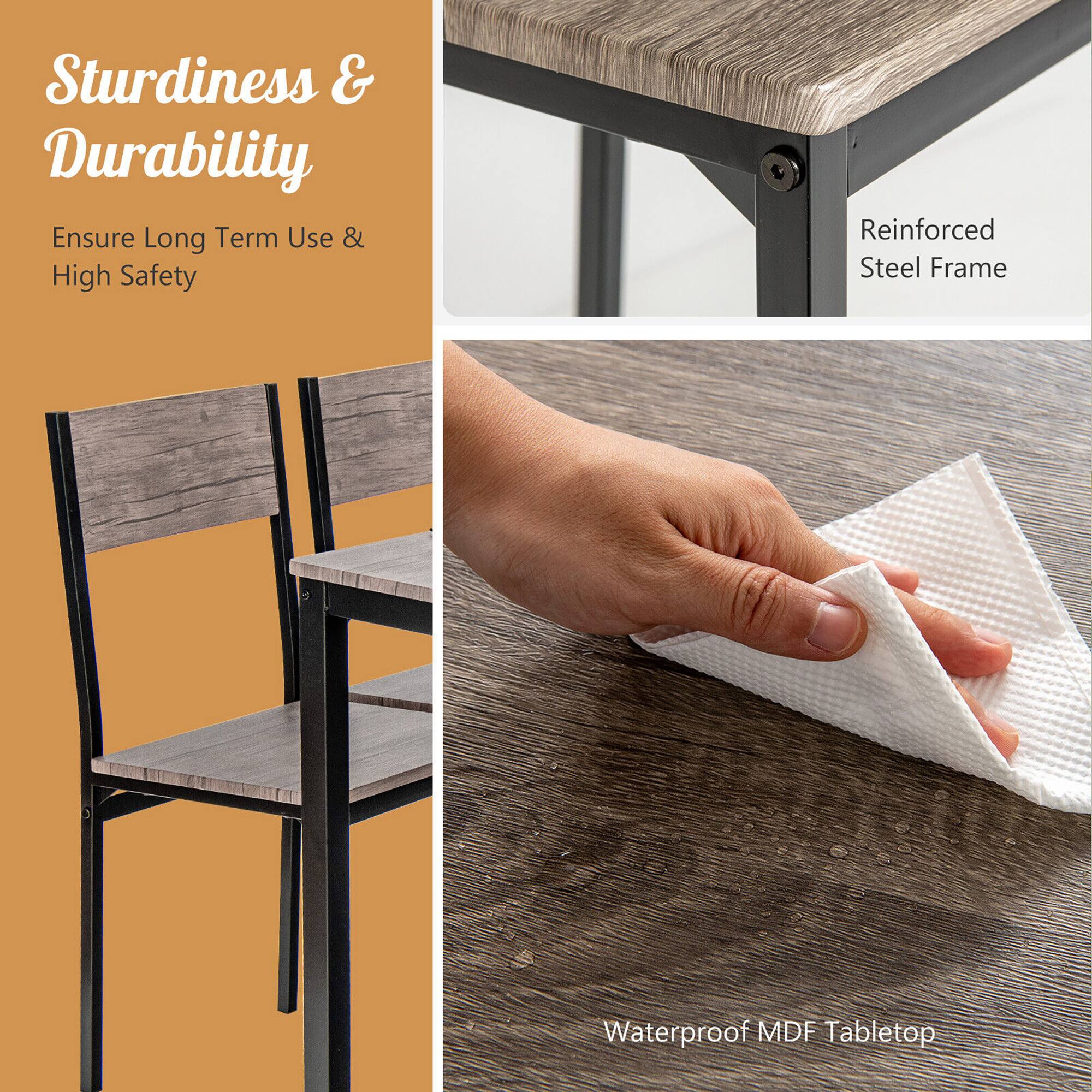 Sturdiness & Durability  
Ensure Long Term Use & High Safety  

Reinforced Steel Frame  

Waterproof MDF Tabletop