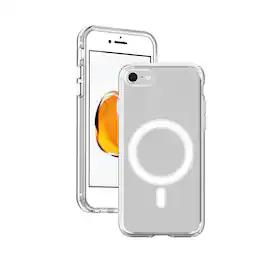 Qixxronics - Magnetic Phone Cover for iPhone 8 7 SE2 SE3, Shockproof Magnetic Case Compatible with iPhone 8, 7, SE2, SE3 - Clear