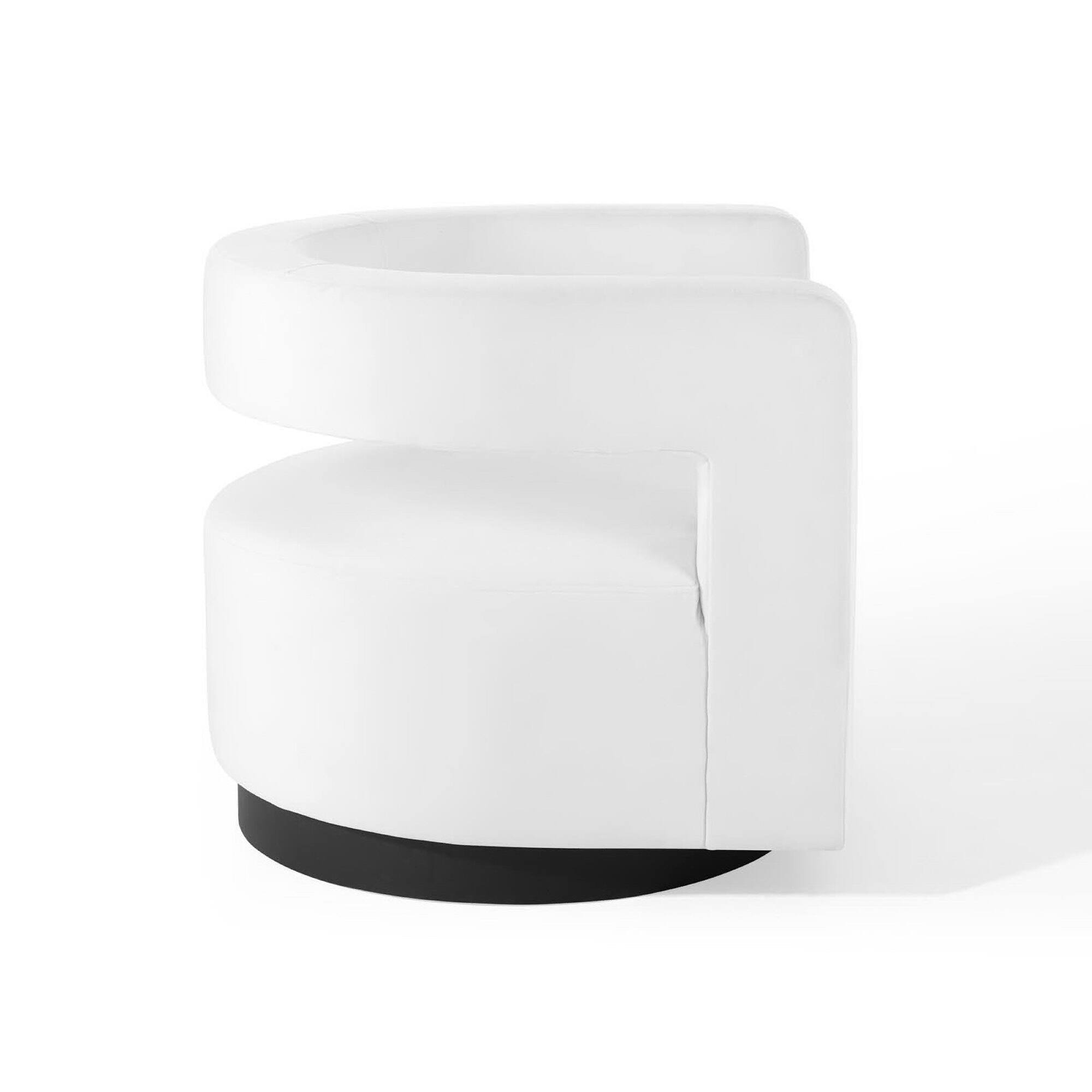 Left. Modway - Spin Cutaway Performance Velvet Swivel Armchair by Modway - White.