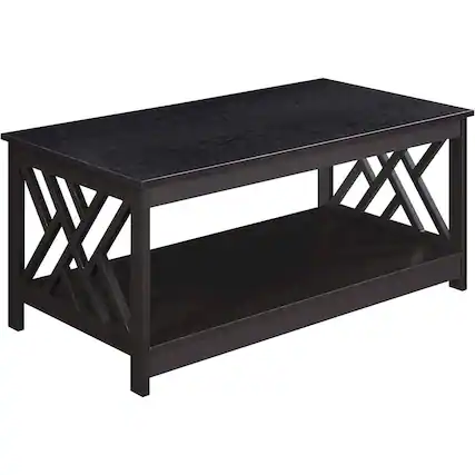 Front. Convenience Concepts - Titan Coffee Table with Shelf, Espresso - Espresso.