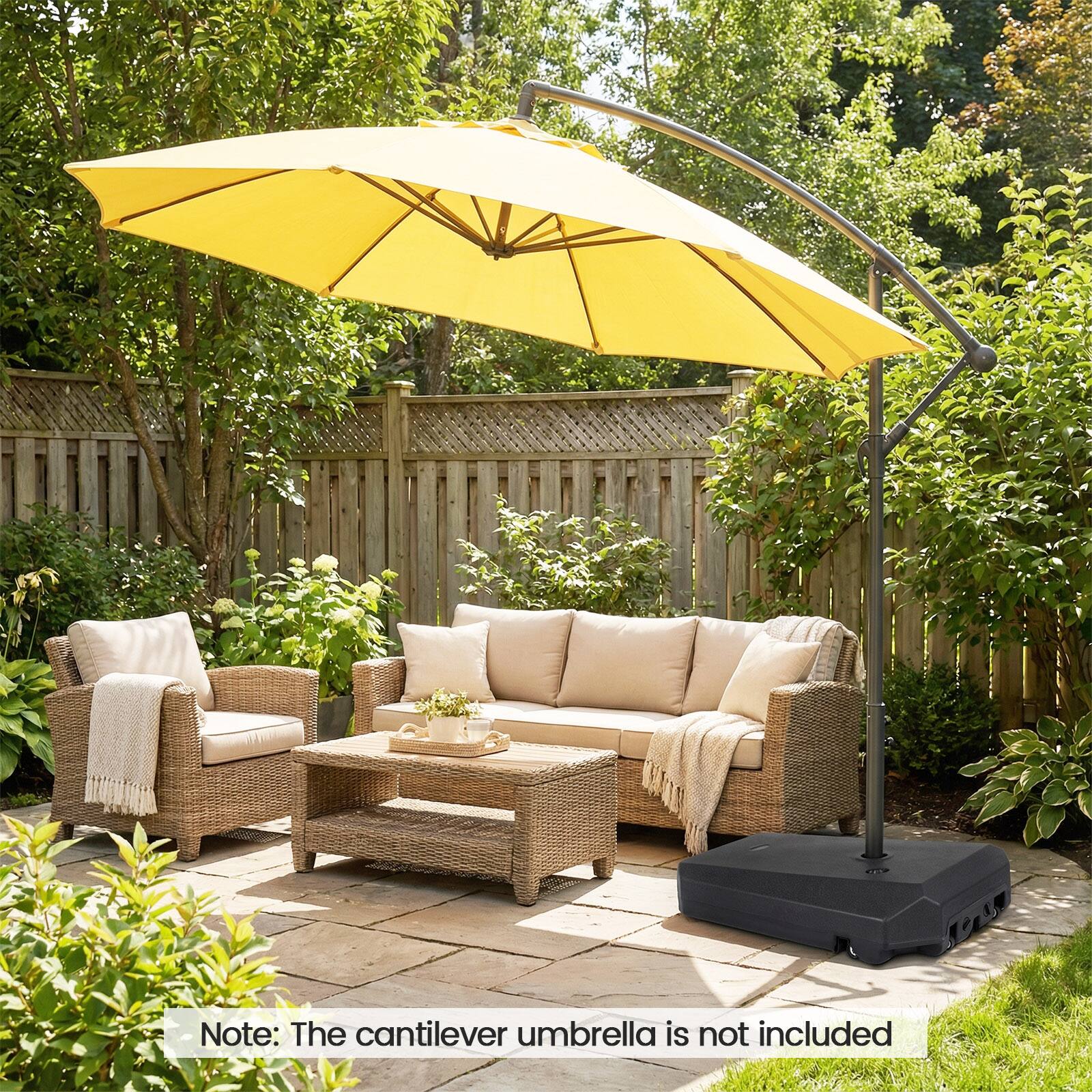 Note: The cantilever umbrella is not included