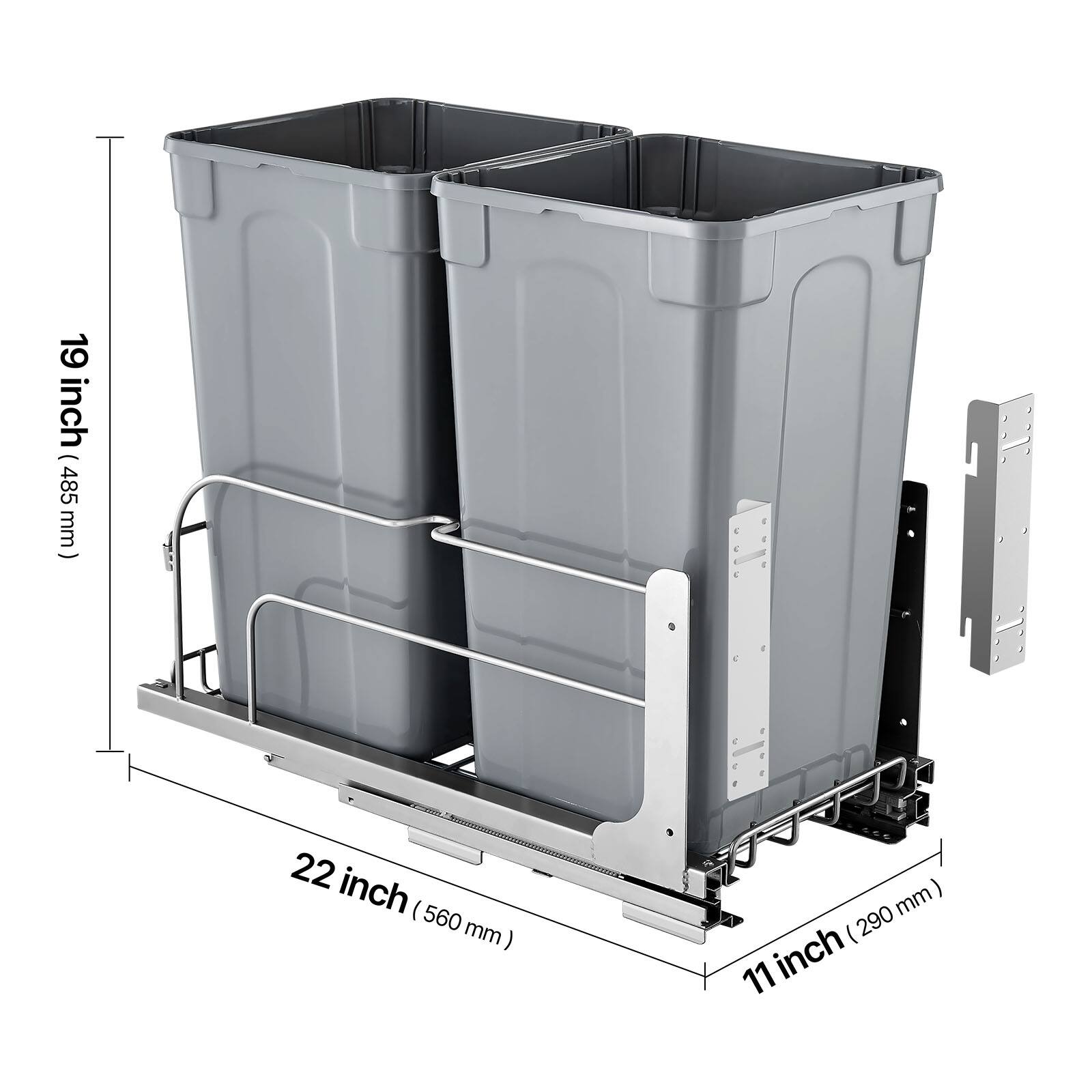 19 inch (485 mm)  
22 inch (560 mm)  
11 inch (290 mm)