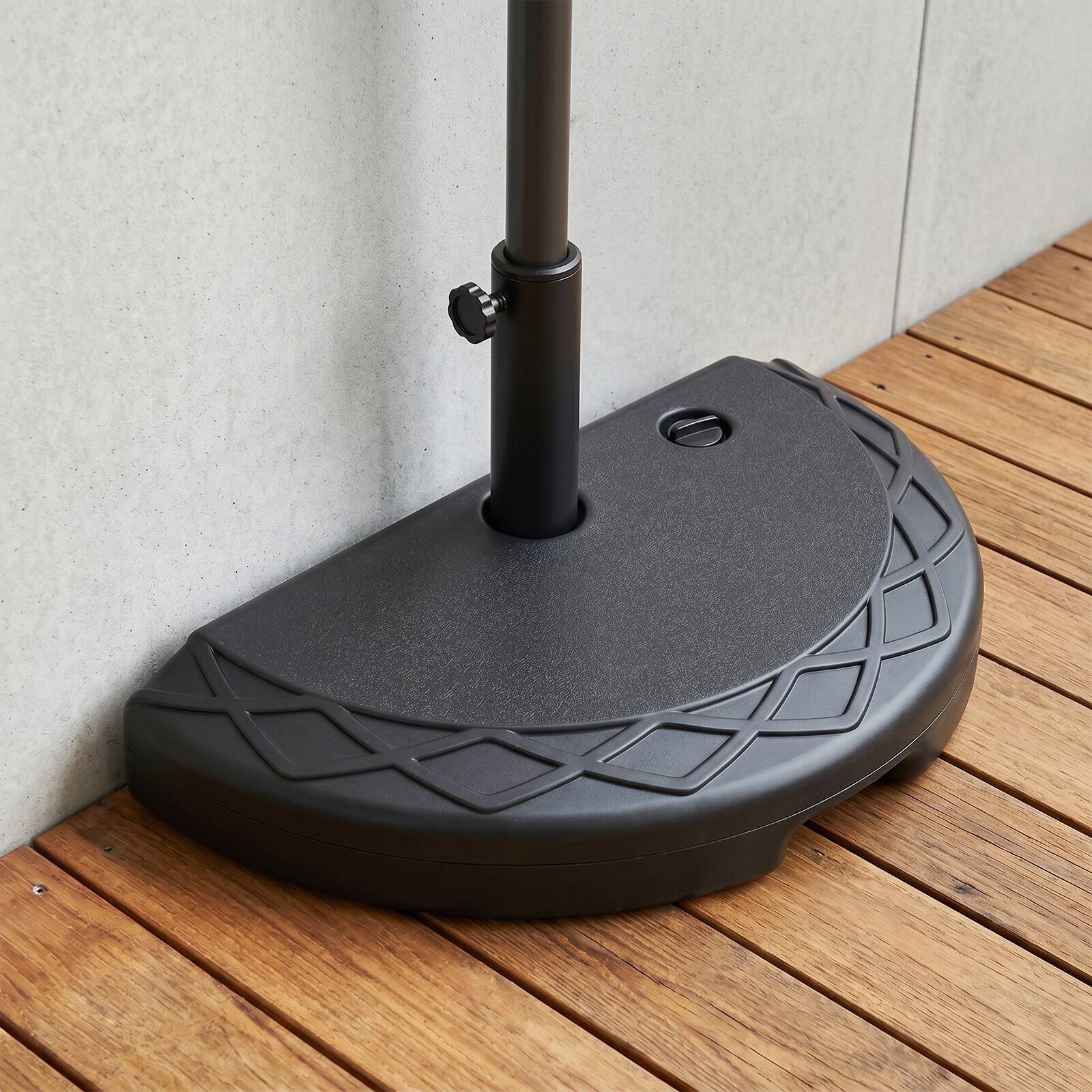 Alt View 3. Costway - Costway Half Round Patio Umbrella Base with Pattern & Handle Fits 1.5"-1.9" Pole Diameters - Black.
