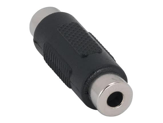 Cable Leader - 3.5mm Stereo Female to Female Coupler, Mini-Phone, Fully Molded - Black