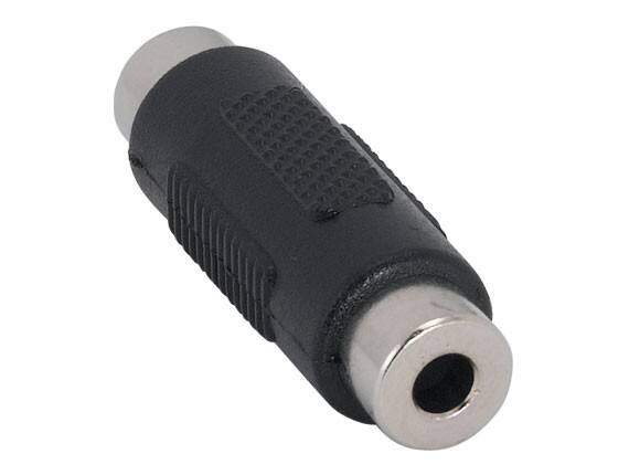 Cable Leader - 3.5mm Stereo Female to Female Coupler, Mini-Phone, Fully Molded - Black