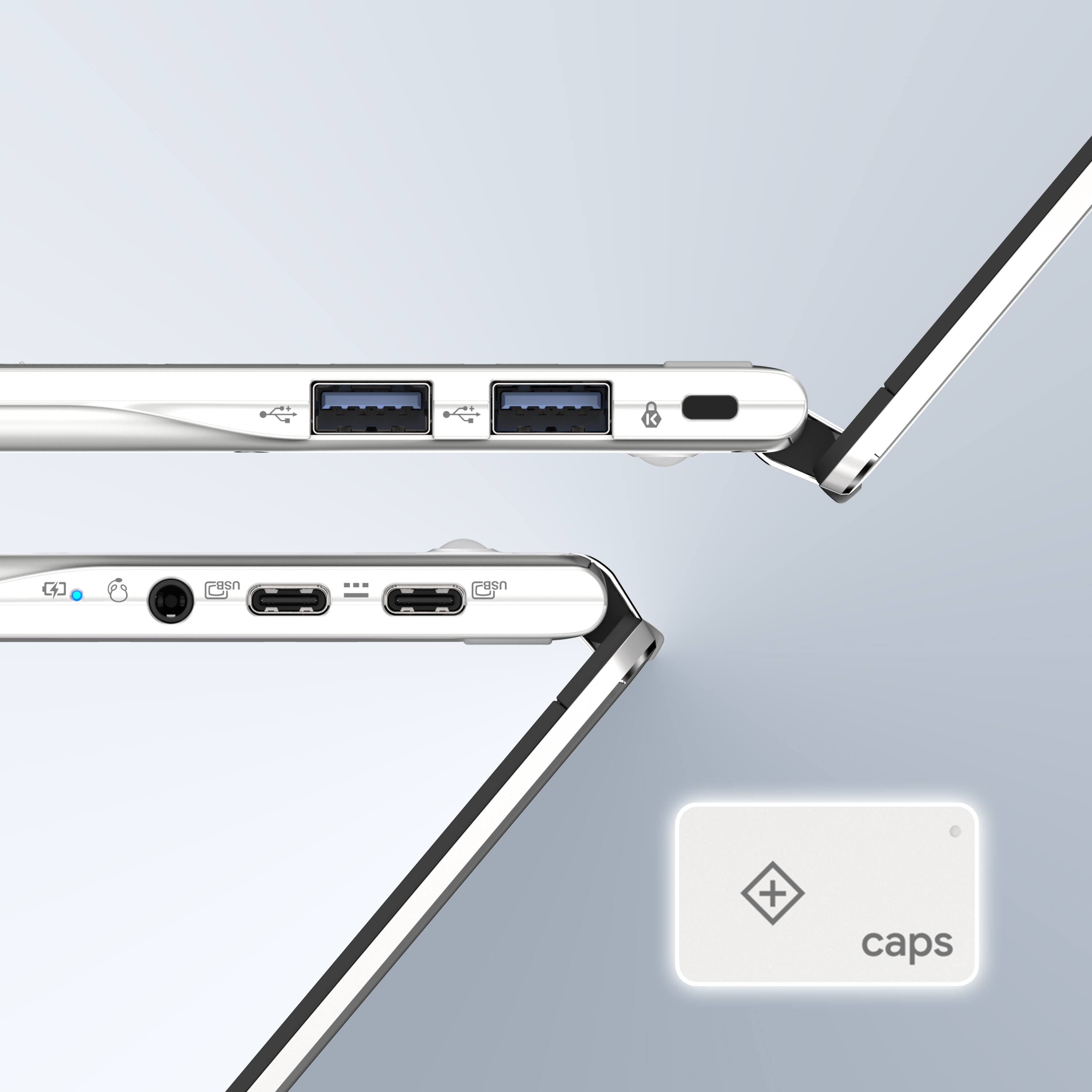 Alt View 4. Acer - Chromebook Plus Spin 514 -14"  WUXGA Touch Laptop with Google AI- MediaTek Kompanio Ultra-12GB RAM- UFS 256GB - Wi-Fi 7 - Platinum Silver.