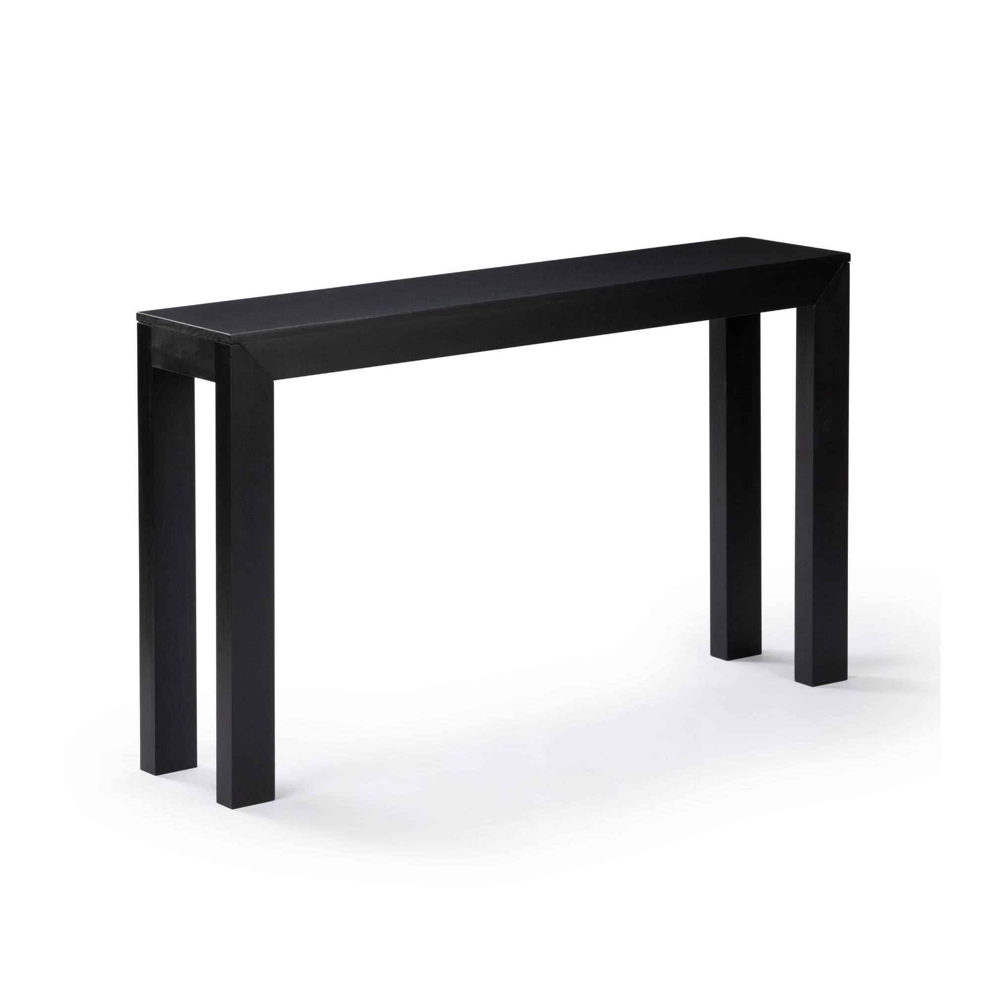 Alt View 2. Plank+Beam - Modern Console Table (56in / 1420mm), Black - Black.