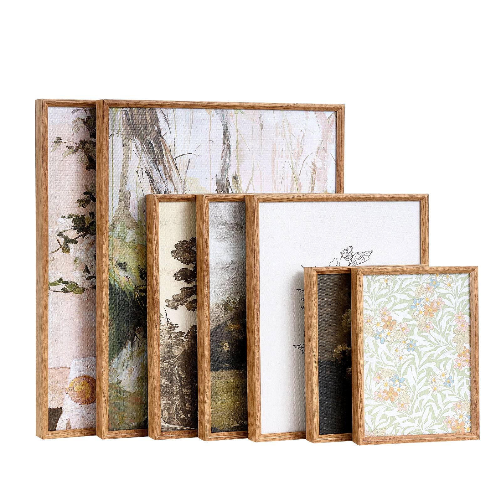 Alt View 5. VEVOR - 16 PCS Framed Wall Art Prints, Vintage Eclectic Art Decor, Gallery Wall Prints with 3 Sizes for Flexible Combinations - Walnut.