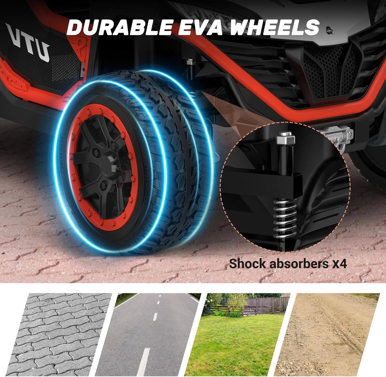DURABLE EVA WHEELS UTV  
Shock absorbers x4