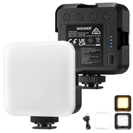 NEEWER
Model: L-36I
Name: SMALL BI-COLOR LED LIGHT
Input: SV 1A
Power: 6W
Battery: Built-in Lithium battery (2000mAh, 3.7V, 7.4Wh)
Made in China
NEEWER Technology Co., Ltd.
Block A, Shan Building No. 3023
Shenzhen, Guangdong Province, China
518001
UK
NEEWER UK Ltd
All House 10 Churchill Way
Cardiff, United Kingdom
eng@gmail.com
Germany
NEEWER Germany
Ludwigsburg
nations@gmail.com