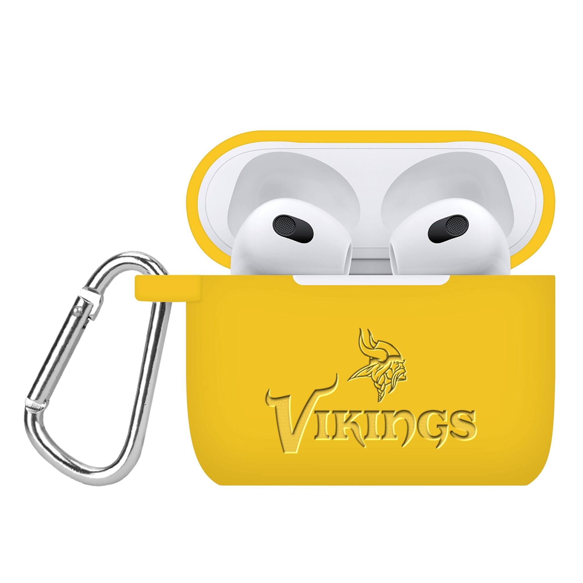 Front. Artinian - Minnesota Vikings Debossed Silicone AirPods Gen Three Case Cover - No Size - Multicolor.