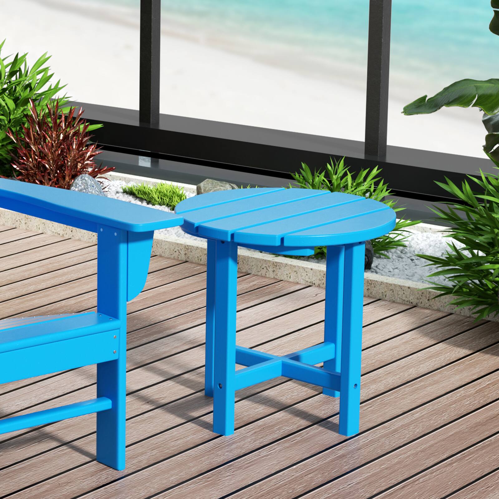 Alt View 9. WestinTrends - WestinTrends Malibu 3-Piece set Outdoor / Patio rocking chairs with a side table ( 2 seater ) - Pacific Blue.