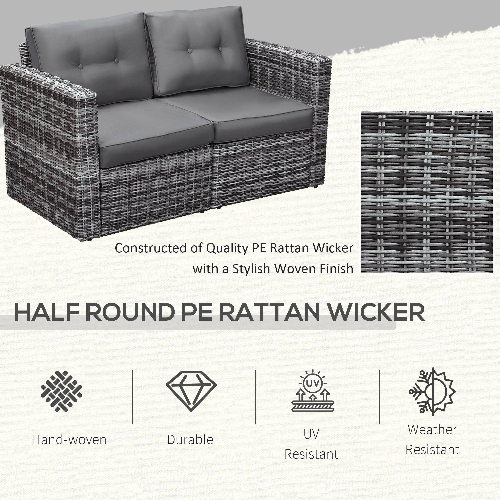 Constructed of Quality PE Rattan Wicker with a Stylish Woven Finish, HALF ROUND PE RATTAN WICKER, Hand-woven, Durable, UV Resistant, Weather Resistant