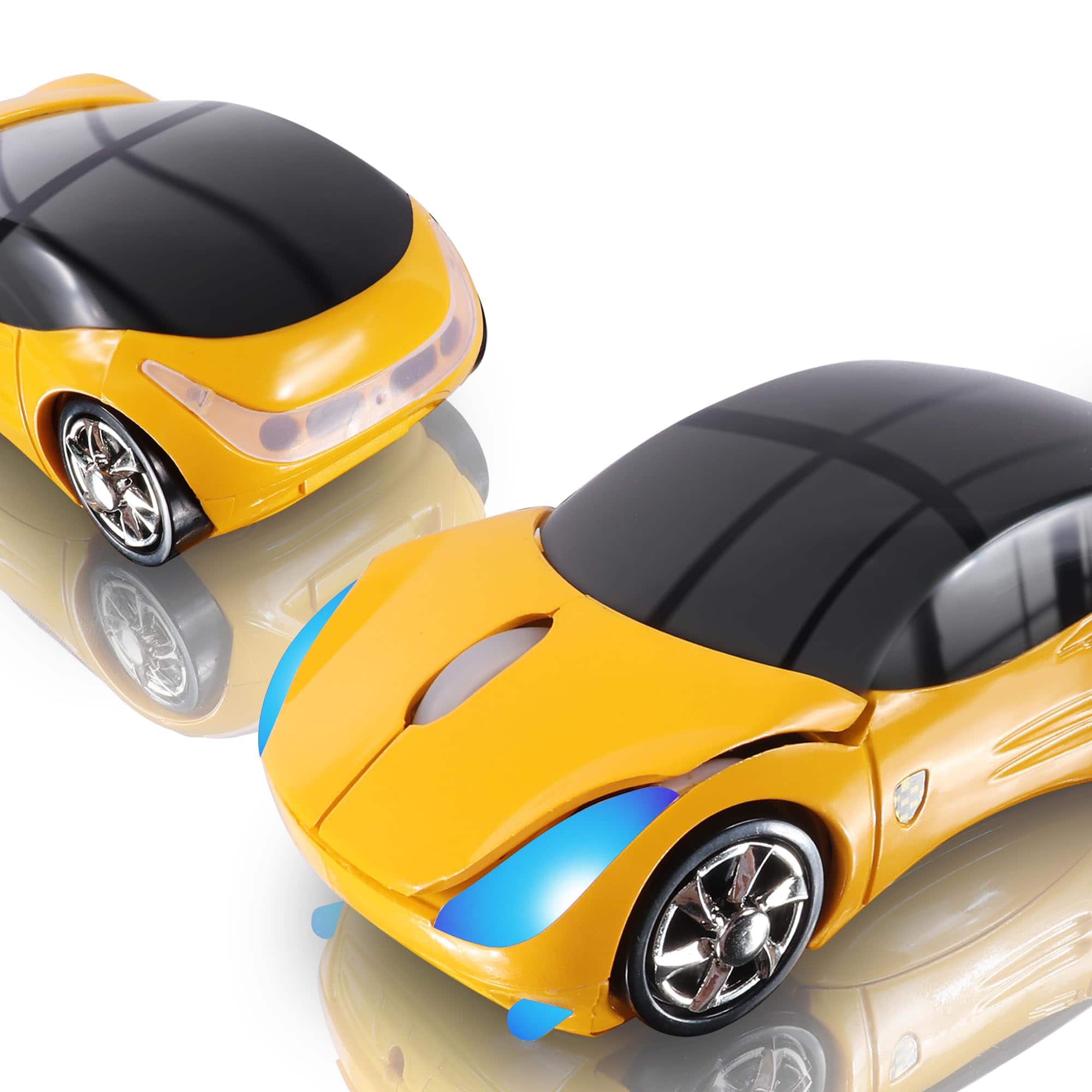 Cozy Serene - Wireless Mouse USB Black 2.4ghz Car Cool Sport Optical Cordless Mice With Receiver - Wireless - Yellow