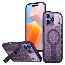 Dteck - Rugged Magnetic Case for Apple iPhone 17 Pro Max with Kickstand,Shock-absorbent Heavy Duty Heat Dissipation Back Cover - Purple