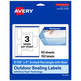 Avery - Avery® Sealing Labels, 5-7/8" x 4", Outdoor Waterproof, 150 Total - White