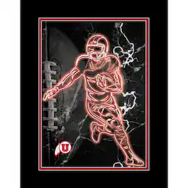 Fan Creations - Utah Utes 12'' x 16'' Framed Neon Player Print - Black