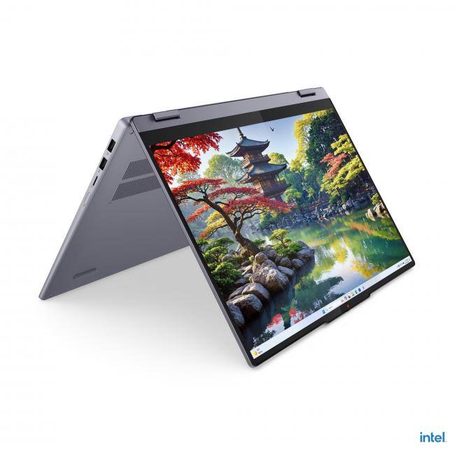 Alt View 4. Lenovo - Lenovo IdeaPad 5i 16" WUXGA IPS Touchscreen Convertible 2-in-1 Notebook Intel Core Ultra 5 225U 16GB RAM 512GB SSD Luna - Luna Grey.