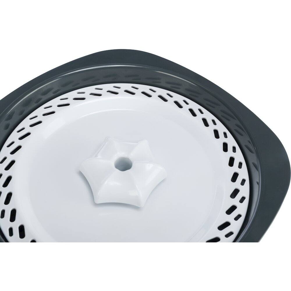 Alt View 2. TRIXIE - Flower Drinking Fountain for Dogs and Cats, 68oz Automatic Water Dispenser - White/Gray.