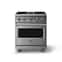Viking - 30 in. Wide 4 Burner Professional 5 Series 4.0 Cu. Ft. Freestanding Gas Convection Range - Stainless Steel