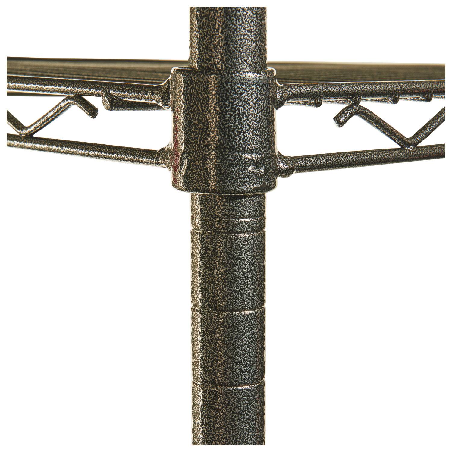 Angle. Alera - Wire Shelving Starter Kit, Four-Shelf, 36w X 18d X 72h, Black Anthracite - Black Anthracite.