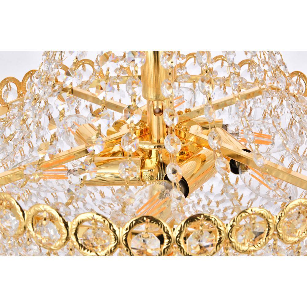 Alt View 2. Elegant Lighting - Century 8 light Gold Pendant Clear Royal Cut Crystal - Gold.