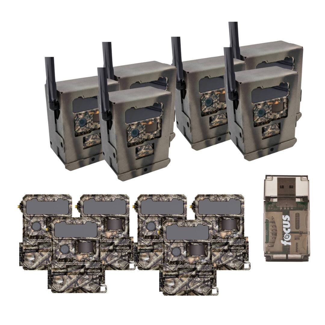 Front. Yellowstone - Yellowstone Y2 Cellular Trail Camera (6 Pack) with Security Box and Card Reader.