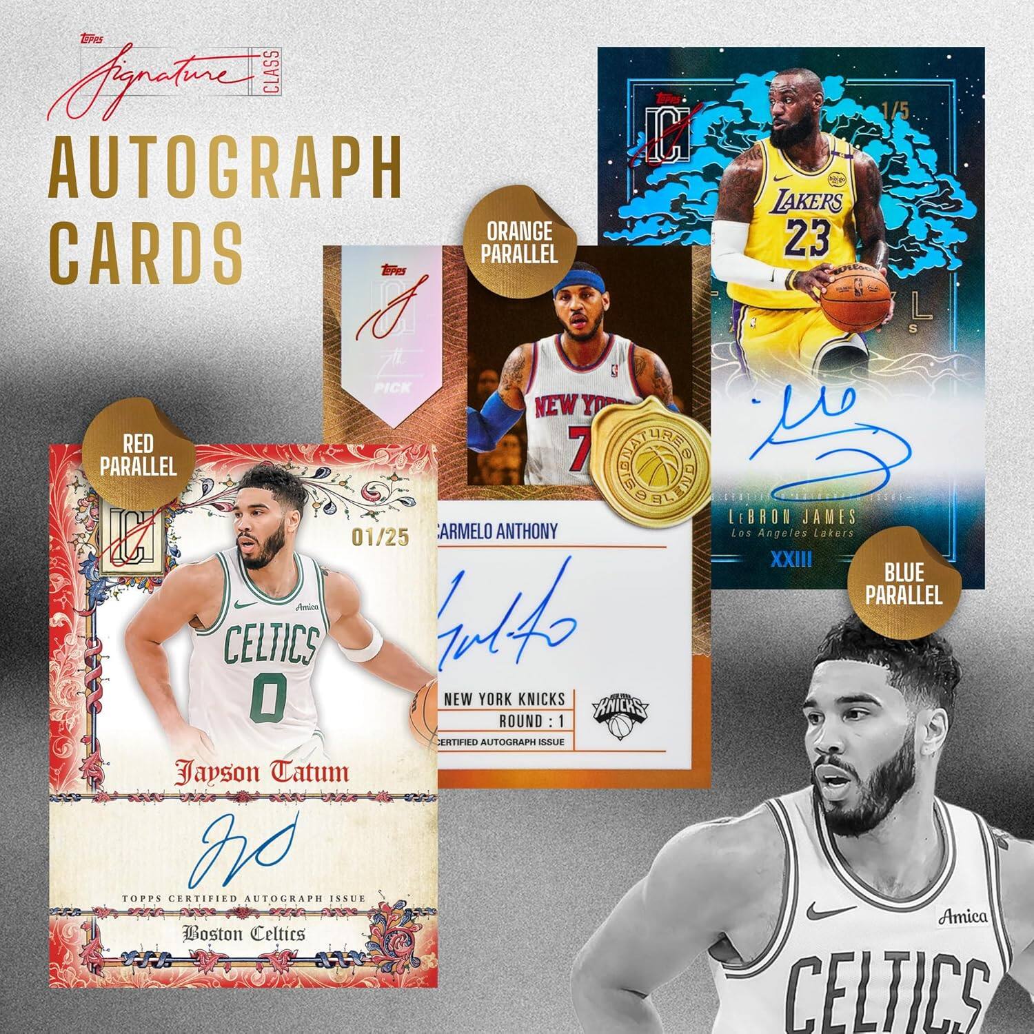 Bies Agpcto CLASS C AUTOGRAPH LAKERS ORANGE 23 CARDS PARALLEL A 7 PICK NEW YORK RED 7 SISRT UREN PARALLEL OINETE E1 LEBRON 1: JAMES G 01/25 ARMELO ANTHONY Los Angeles Lakers XXIII BLUE PARALLEL CELTICS 1014o 0 NEW YORK ROUND KNICKS : I KNICKS JERTSED AUTOGRAPH dSE Japson Tatum R0 TOPPS CERTIFIED AUTOGRAPH ISSUE Amica Boston Celtics CELTICS