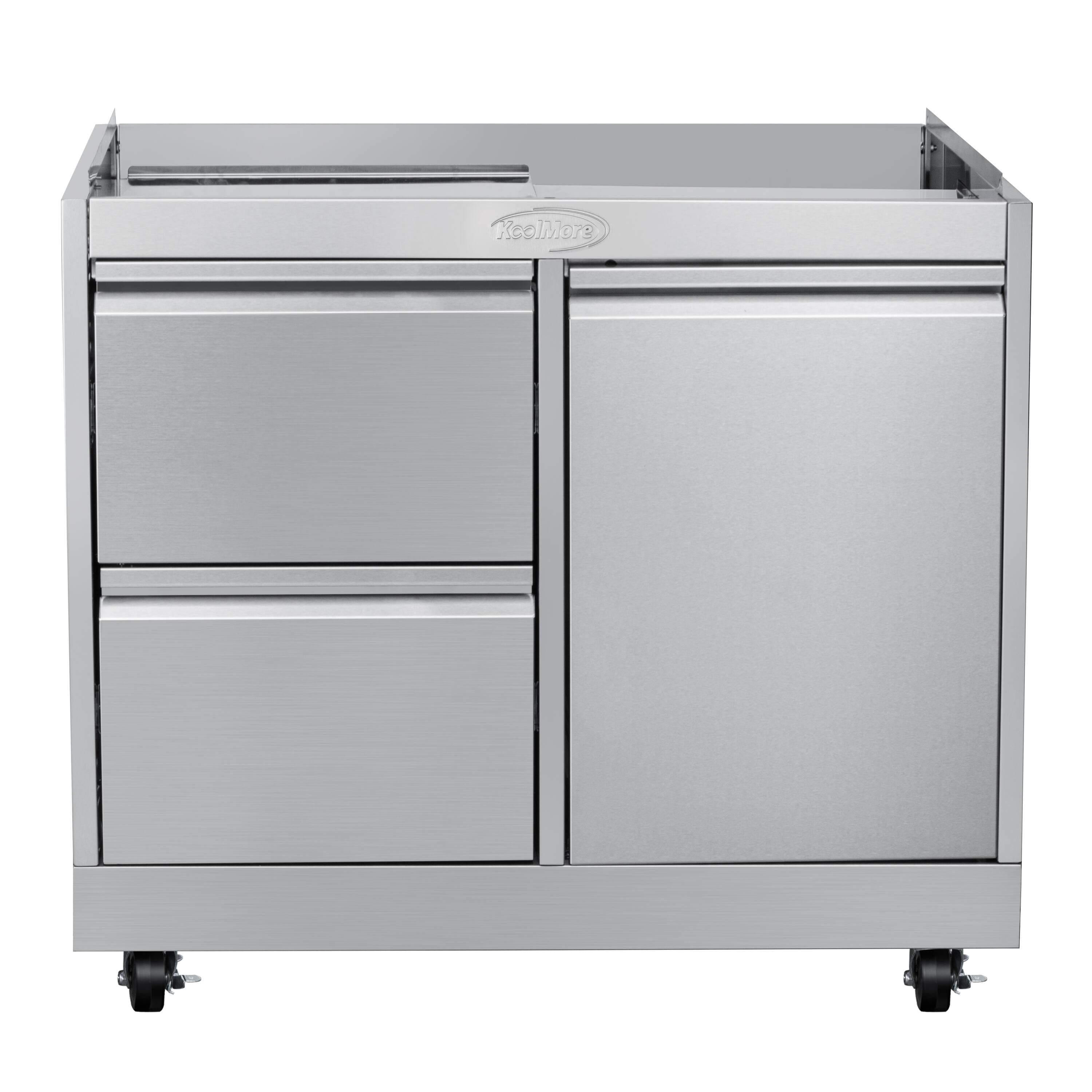Alt View 5. Koolmore - 32 in. Outdoor Stainless-Steel Cabinet for Built-in BBQ Grill with 2 Drawers (KM-OKS-BQ30CAB) - Stainless Steel.