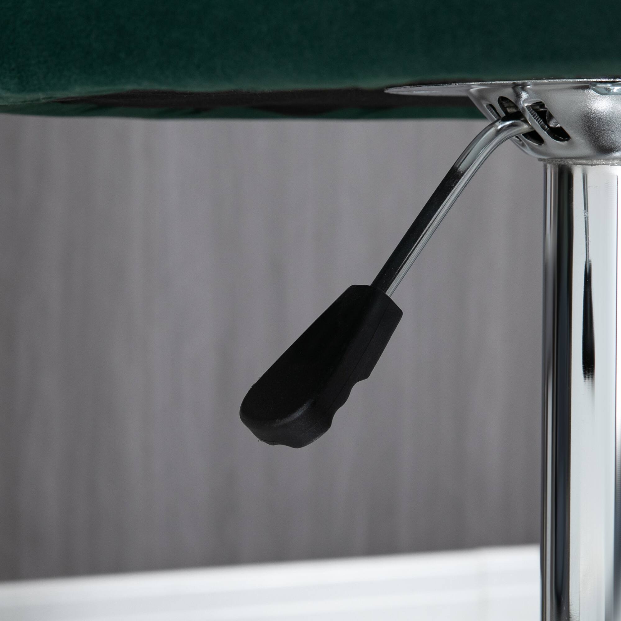 Alt View 4. Homcom - Set of 2 Adjustable Velvet Bar Stools with Footrest - green.