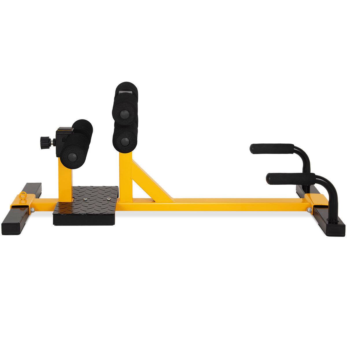Alt View 18. Costway - 3-in-1 Sissy Squat Push Up Ab Workout Home Gym Sit Up Machine Height Adjustable - Black/Yellow.