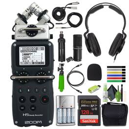 Zoom - H5 4-Track Portable Recorder with Headphones and More Bundle - MultiColored