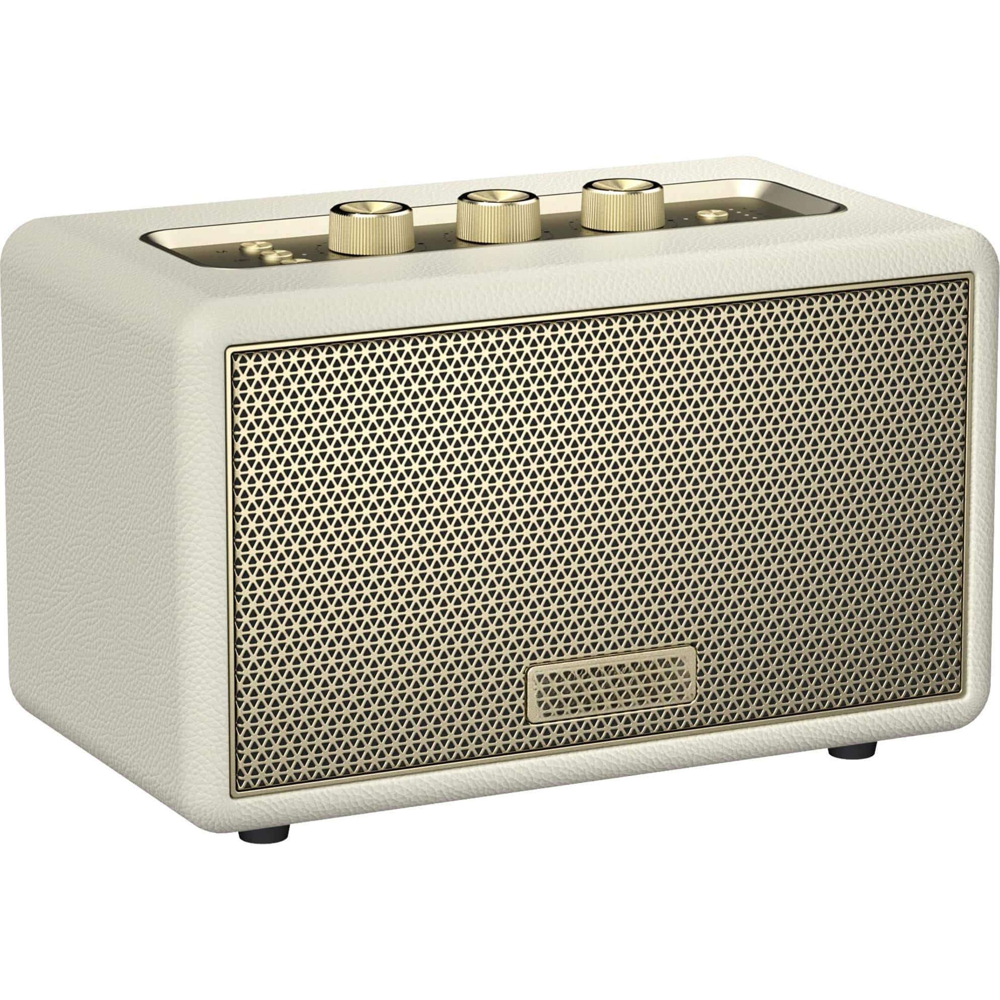 Cedar Assembly - A200 Portable Retro With Aux Input Usb Port Sd Card Slot - Decorative Wireless Bookshelf Speakers House W - White